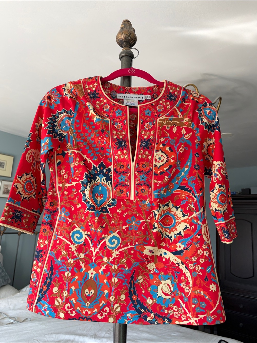 Gretchen Scott Designs Orange  Floral-Paisley Top